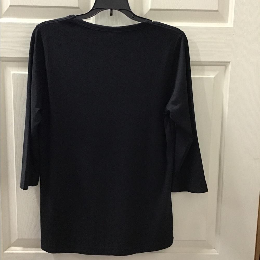New shirt tiger premium rhinestones multicolor 3/4 sleeve black shirt - Picture 3 of 4